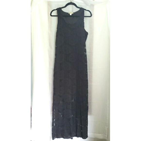 Whimsy Goth Grunge Women’s Lace Black Long Maxi Dress Size UNK 57 Inches Long - Picture 1 of 10